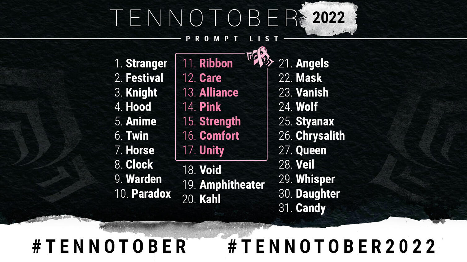 Tennotober 2022 prompt list