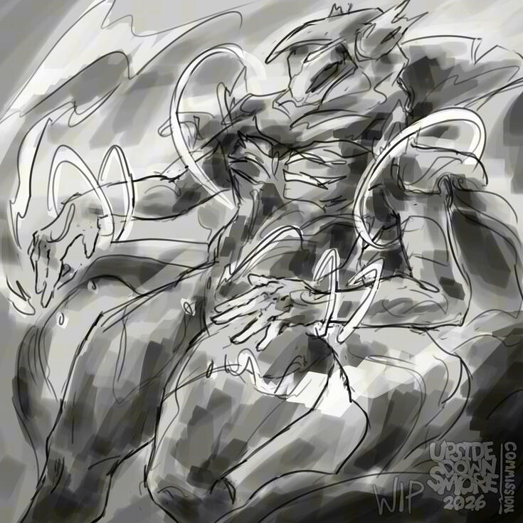 Fangsie Wisp (Warframe) commission - WIP (rough sketch 3)